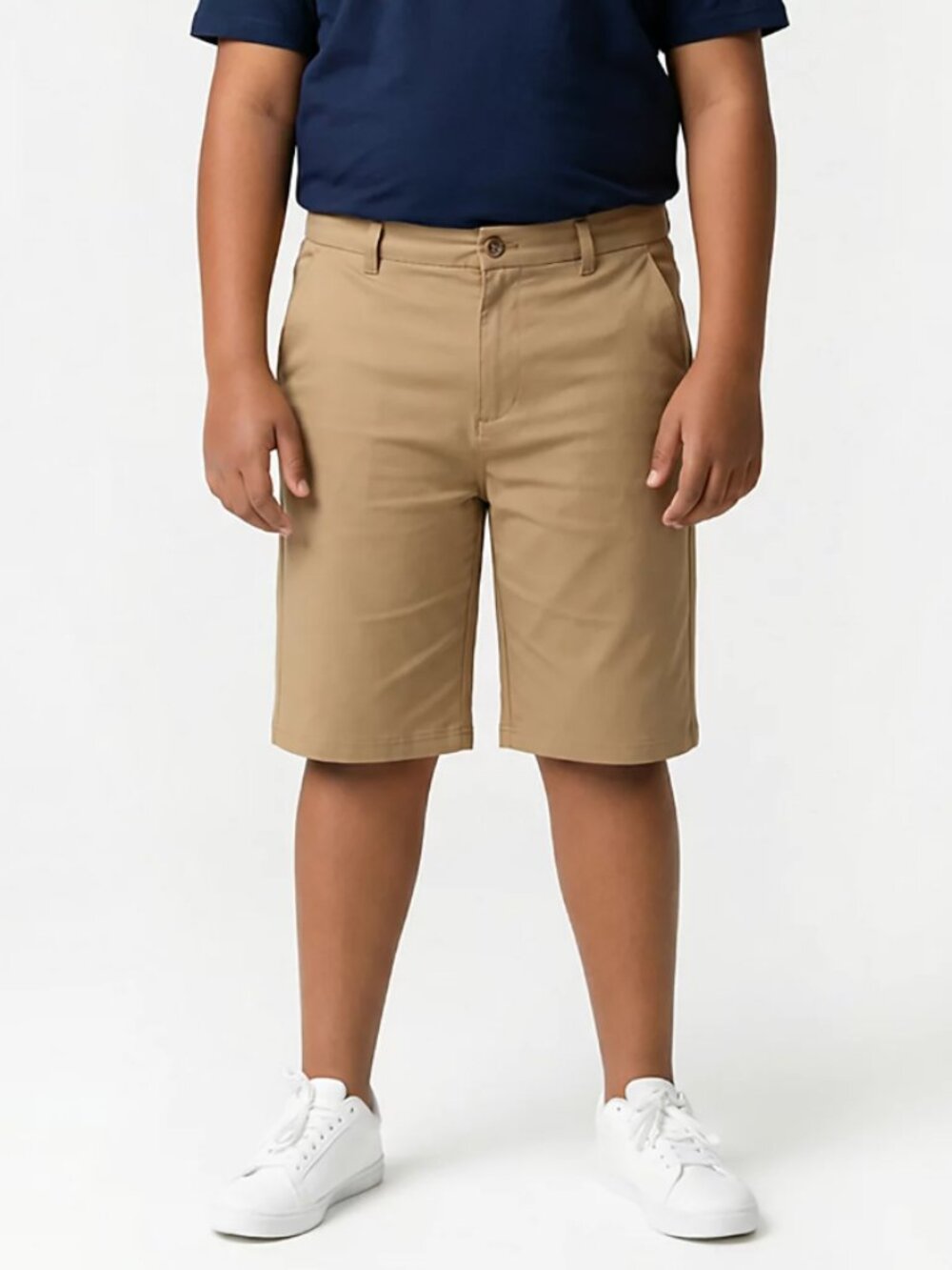 Nautica School Uniform Twill Short Boys Size 20 Husky Burnished Khaki Flat Front